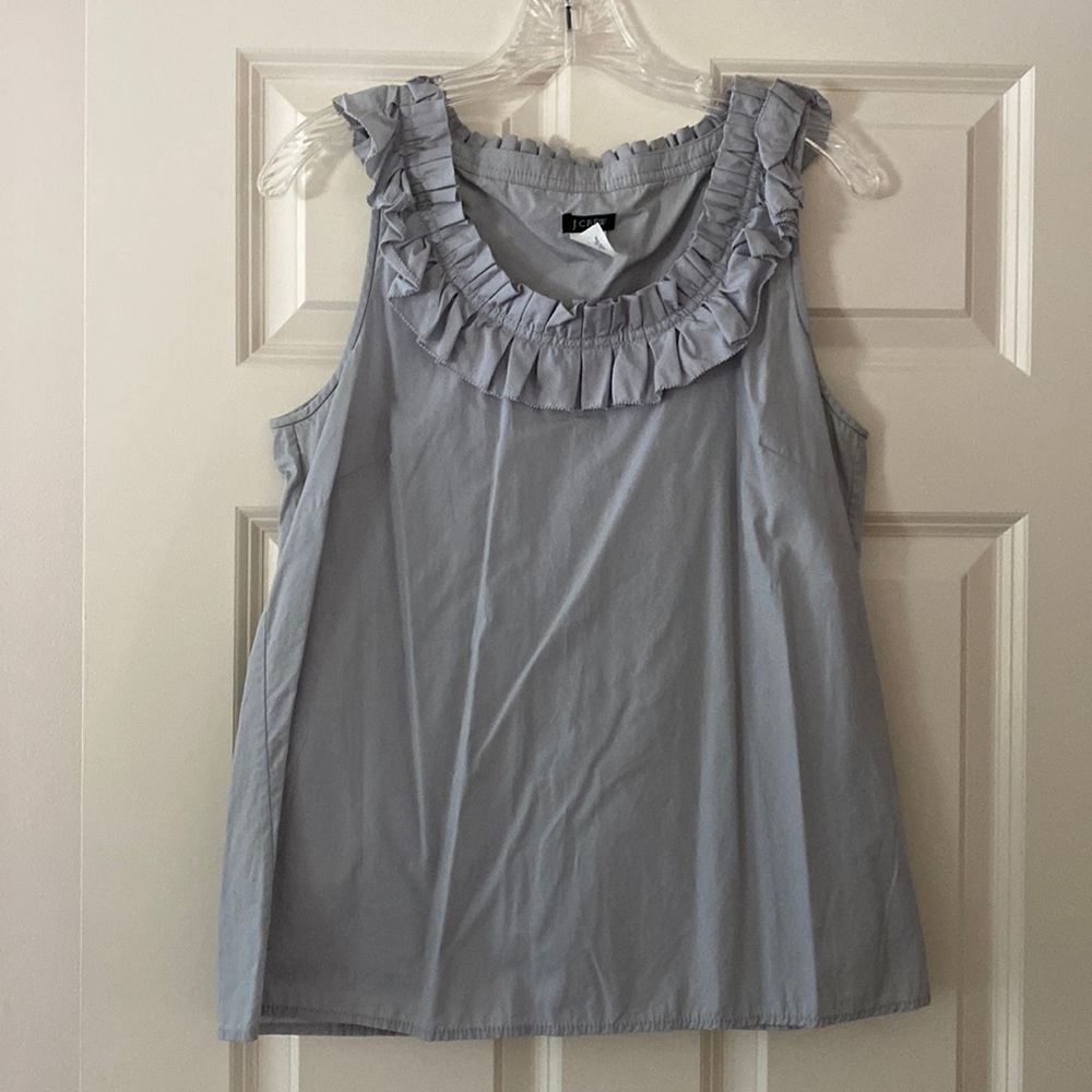 Jcrew Gray Cotton Sleeveless Top